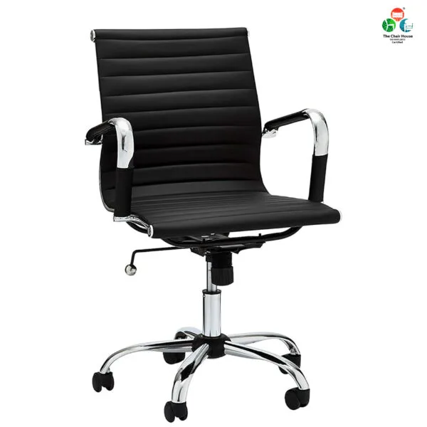 C160 - HEAVY SLIM Medium Back Chair Faux Leather Office Chair/Desk Chair with Arms, Quality Plating, Height Adjustable, Swivel Chair, (Black) Colour 3 Year Warranty 8 C160-HEAVY-SLIM-Medium-Back-Chair-Faux-Leather-Office-ChairDesk-Chair-with-Arms-Quality-Plating-Height-Adjustable-Swivel-Chair-Black-Colour-3-Year-Warranty-scaled.jpg