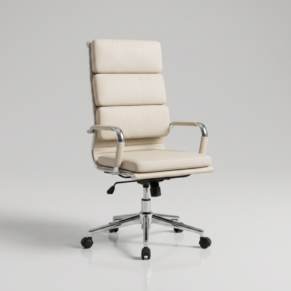 Silk Triple Cushion High Back Executive Office Chair | Single-Lock Tilt Mechanism | 40D Foam | 50+ Custom Colours | 5-Year Warranty 6 Close up of the triple cushion ergonomic design and 40D high-density foam seat on the premium executive desk chair.