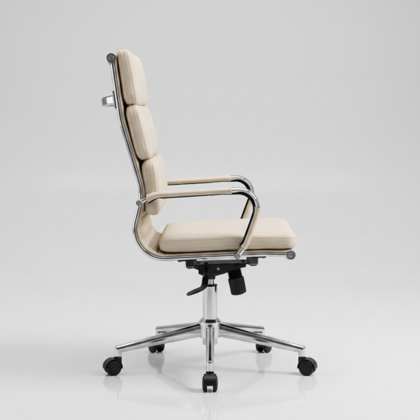 Silk Triple Cushion High Back Executive Office Chair | Single-Lock Tilt Mechanism | 40D Foam | 50+ Custom Colours | 5-Year Warranty 7 Close up of the triple cushion ergonomic design and 40D high-density foam seat on the premium executive desk chair.