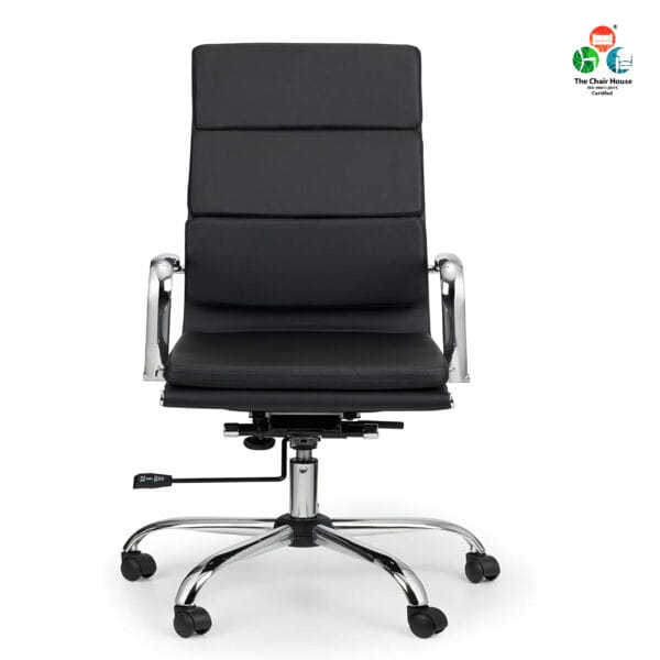 C164 - Silk Cushion High Back Black Executive Leather Chair || Swivel Office Chair with Tilt Tyson Mechanism || (4 Years warranty) || Customize Any Color || 11 C164 - Silk Cushion High Back Chair Black Leather Executive Swivel Office Chair with Tilt Tyson Mechanism (4 Years warranty) Customize Any Color