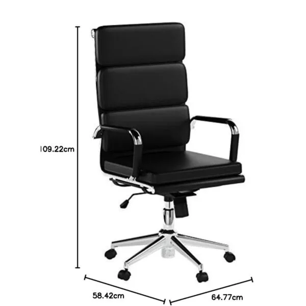 C163 - Silk Cushion High Back Chair Black Leather Executive Swivel Office Chair with Tilt Single Lock Mechanism (4 Years warranty) Customize Any Color 12 C163 - Silk Cushion High Back Chair Black Leather Executive Swivel Office Chair with Tilt Single Lock Mechanism (4 Years warranty) Customize Any Color