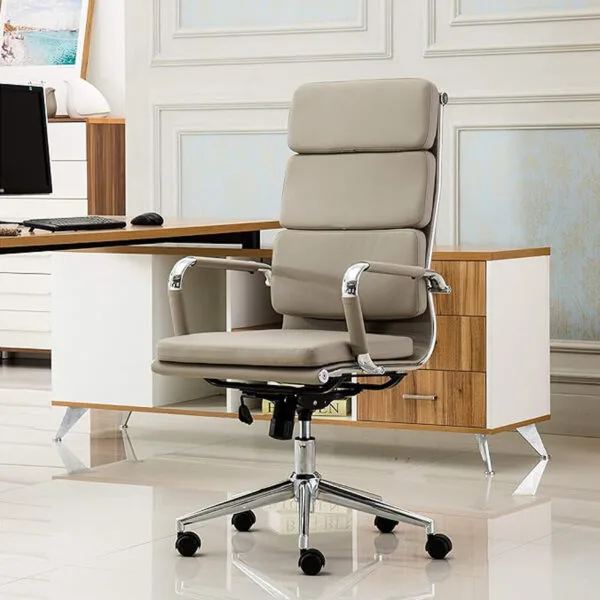 C163 - Silk Cushion High Back Chair Black Leather Executive Swivel Office Chair with Tilt Single Lock Mechanism (4 Years warranty) Customize Any Color 10 C163 - Silk Cushion High Back Chair Black Leather Executive Swivel Office Chair with Tilt Single Lock Mechanism (4 Years warranty) Customize Any Color