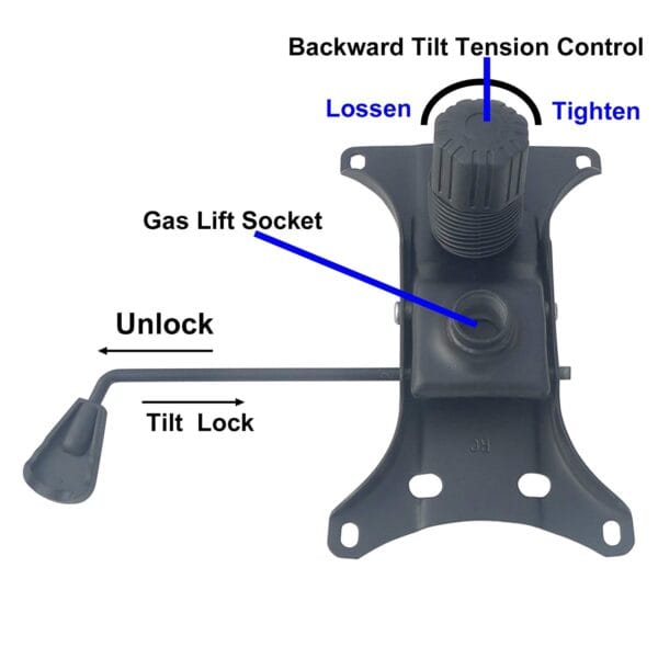 CM01 - Tilt Mechanism for Office Chairs Replacement Parts  Set of 1 Bolts Included for Easy Installation (2 Years Warranty)