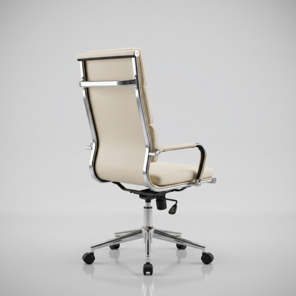 Silk Triple Cushion High Back Executive Office Chair | Single-Lock Tilt Mechanism | 40D Foam | 50+ Custom Colours | 5-Year Warranty 8 Heavy-duty polished chrome chair base with 50mm nylon casters and SAMHONGSA Class 4 hydraulic gas lift.