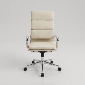 Front view of the Silk Triple Cushion High Back Executive Office Chair showing premium upholstery and heavy-duty chrome armrests