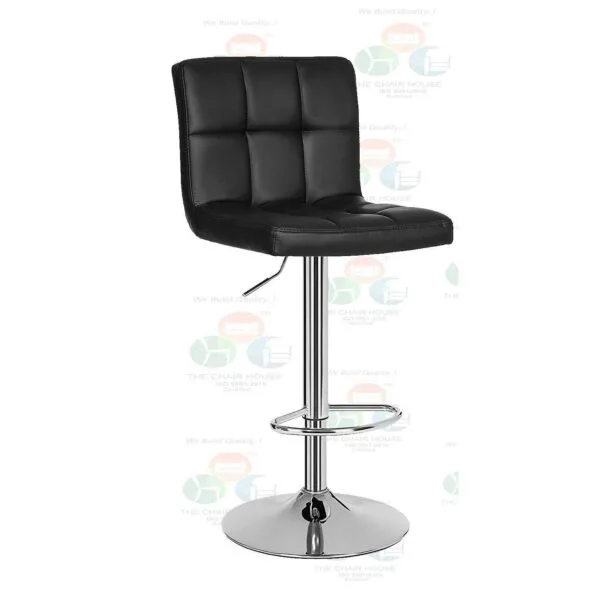 BS15 - Synthetic Leather Bar Chair || Chromed Steel Black || 360 ° Swivel Chair || Barstool Set of 1 || Height-Adjustable Bar Stool || 10 BS15 - Barstool Set of 1, Height-Adjustable bar stools, Synthetic Leather bar Chair, 360 ° Swivel Chair, Kitchen Chairs with backrest & footrest, Lobby, Counter, Chromed Steel Black