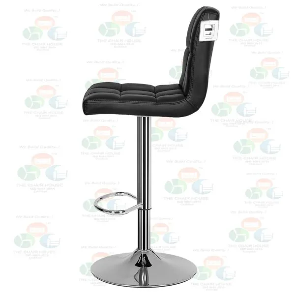 BS15 - Synthetic Leather Bar Chair || Chromed Steel Black || 360 ° Swivel Chair || Barstool Set of 1 || Height-Adjustable Bar Stool || 14 BS15 - Barstool Set of 1, Height-Adjustable bar stools, Synthetic Leather bar Chair, 360 ° Swivel Chair, Kitchen Chairs with backrest & footrest, Lobby, Counter, Chromed Steel Black