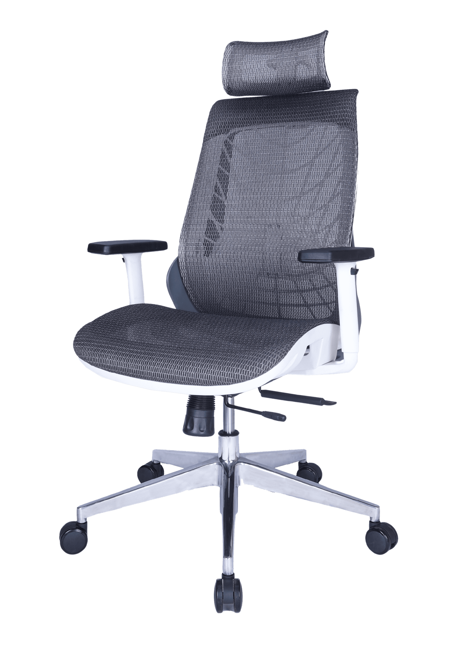 C125 – Zooper Hight Back Chair Imported Ergonomic, Office & Home Chair (Grey & White)