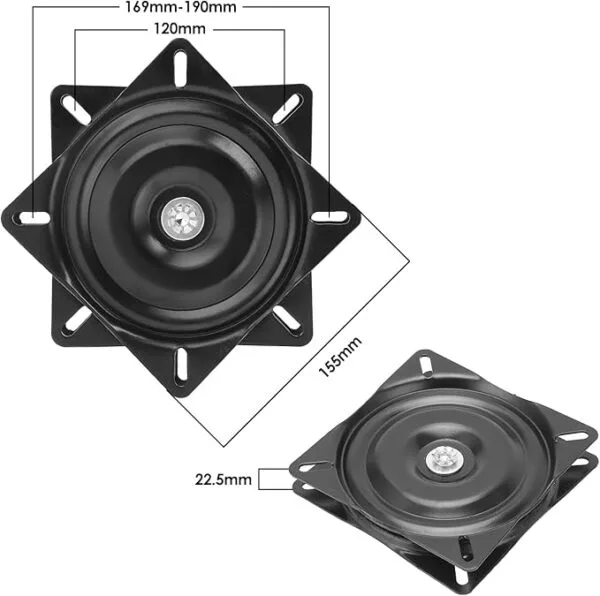 CM23 -Tissting Swivel Fitting Turntable 6 Inch Chair Turntable Base Square Turntable 360 Degree Dual Bearing Running for Furniture Chairs, Bar Chairs, Office Chairs, Car Chairs 11 CM23 -Tissting Swivel Fitting Turntable 6 Inch Chair Turntable Base Square Turntable 360 Degree Dual Bearing Running for Furniture Chairs, Bar Chairs, Office Chairs, Car Chairs