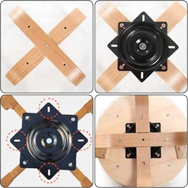 CM23 -Tissting Swivel Fitting Turntable 6 Inch Chair Turntable Base Square Turntable 360 Degree Dual Bearing Running for Furniture Chairs, Bar Chairs, Office Chairs, Car Chairs 10 CM23 -Tissting Swivel Fitting Turntable 6 Inch Chair Turntable Base Square Turntable 360 Degree Dual Bearing Running for Furniture Chairs, Bar Chairs, Office Chairs, Car Chairs