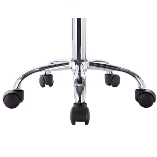 Revolving Stool with Chrome-Plated Steel Base and Backrest Work Stool Swivel Stool Work Seat Practice Stool 360° Rotatable 5 Wheels Padded