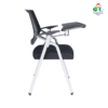 Student Chair with Desk Attached, Office Room Chairs,Foldable Computer Desk Chair with Tablet Arm Writing Board and Cup Holder Metal Frame Backrest Table Chair, Black