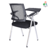 Student Chair with Desk Attached, Office Room Chairs,Foldable Computer Desk Chair with Tablet Arm Writing Board and Cup Holder Metal Frame Backrest Table Chair, Black