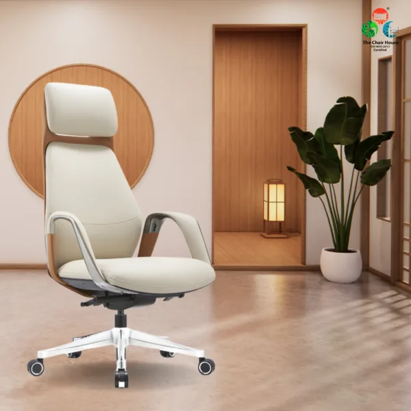 C166 - Planet High Back Premium Executive Comfort Chair Designed for Efficiency and Elegance ( Brown & Cream color ) 5 Year Warranty 7 Experience Ultimate Comfort: Planet High-Back Office Chair