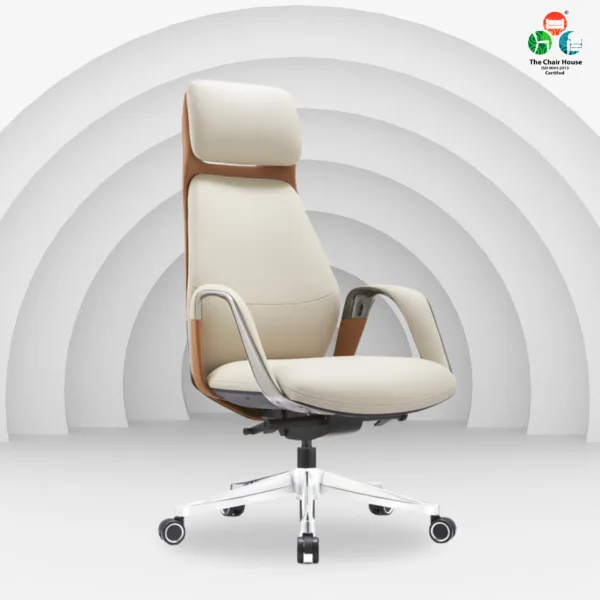 C166 - Planet High Back Premium Executive Comfort Chair Designed for Efficiency and Elegance ( Brown & Cream color ) 5 Year Warranty 9 Experience Ultimate Comfort: Planet High-Back Office Chair