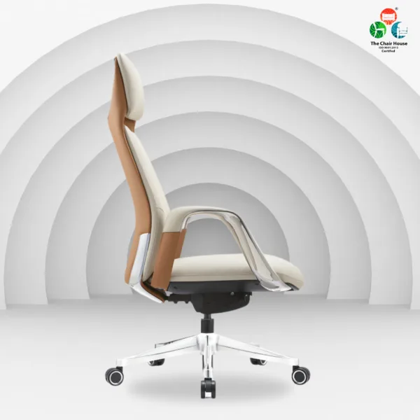 C166 - Planet High Back Premium Executive Comfort Chair Designed for Efficiency and Elegance ( Brown & Cream color ) 5 Year Warranty 10 Experience Ultimate Comfort: Planet High-Back Office Chair