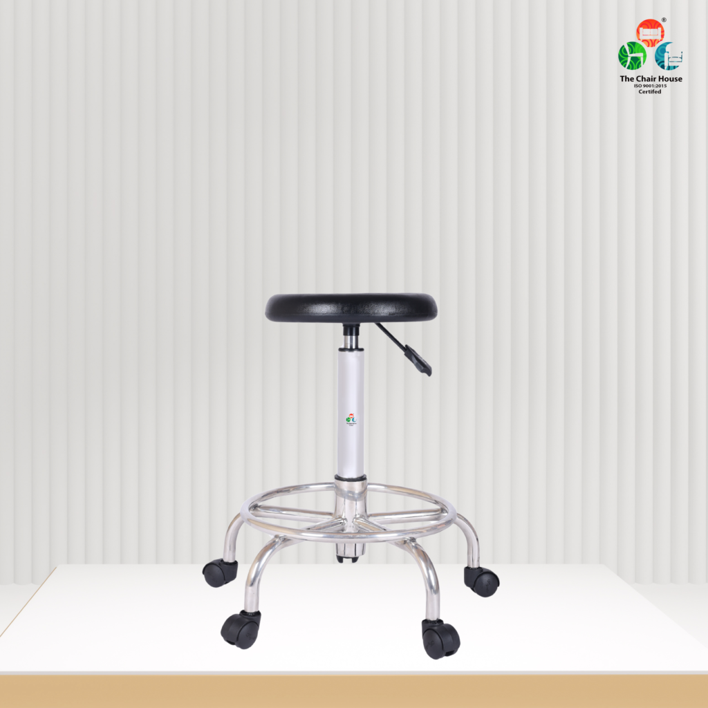 B17 - Stool Adjustable Height Stainless Steel Base With Caster Wheels Doctor3