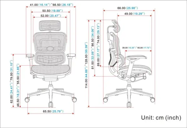 5D adjustable armrests and single lever control on Ergohuman Xpert Elite chair
