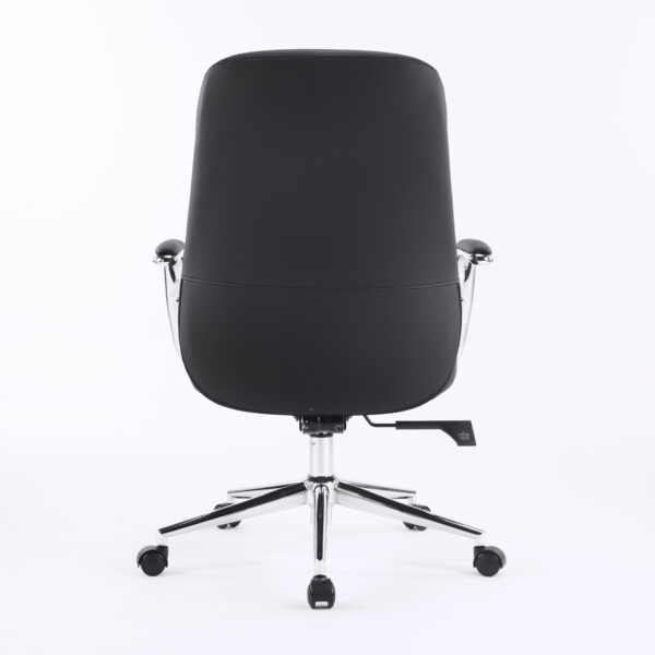 Aurum Elite M Back Executive Chair – Faux Leather Upholstery, Chrome Armrests, Synchro-Tilt with Multi-Lock, 3-Year Warranty (Black Color)