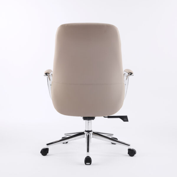 Aurum Elite Medium Back Executive Chair – Faux Leather Upholstery, Chrome Armrests, Synchro-Tilt with Multi-Lock, 3-Year Warranty (Beige Color)6