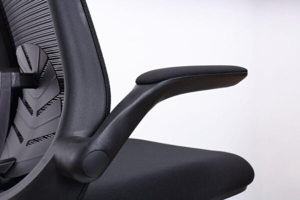 Florra High Back Ergonomic Chair – Mesh Seat, Adjustable Headrest, Flip-Up Armrests Black Front.jpeg