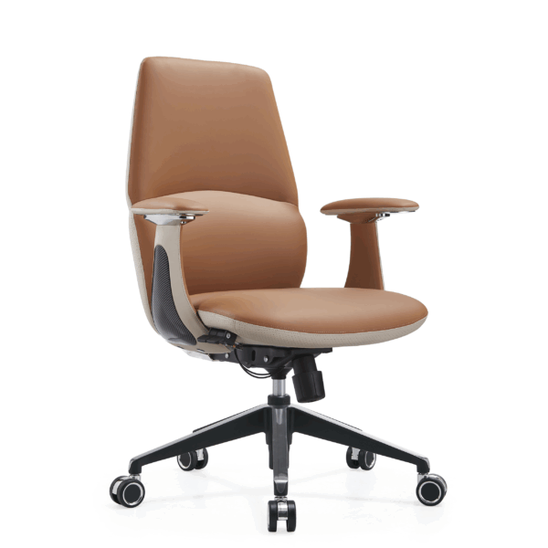 Magnum Medium-Back Executive Chair with Composite Leather & Multi-Locking Mechanism 5-Year Warranty (Color TAN+BEIGE)