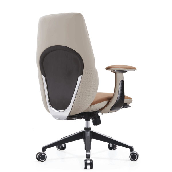 Magnum Medium-Back Executive Chair with Composite Leather & Multi-Locking Mechanism 5-Year Warranty (Color TAN+BEIGE)