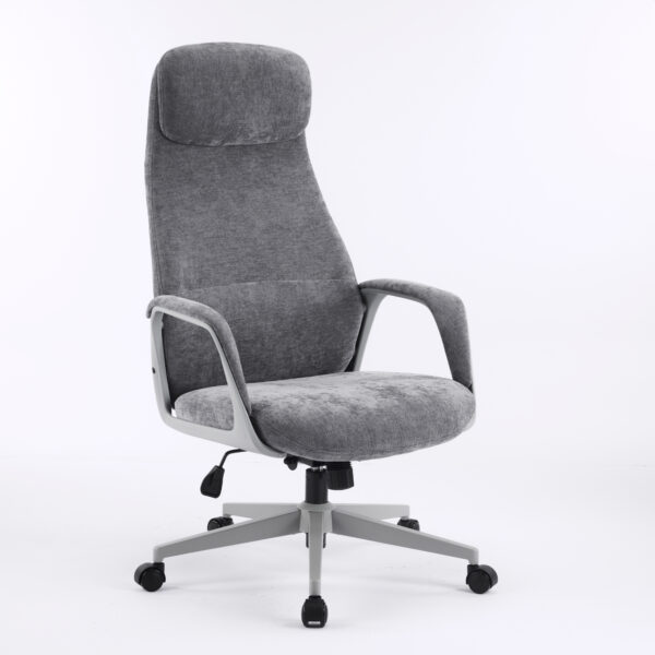 Oliva High-Back Executive Chair with Bent Plywood Back, 3-Layer Cushion & Low Tilt Multi-Locking Mechanism (3-Year Warranty Grey)3