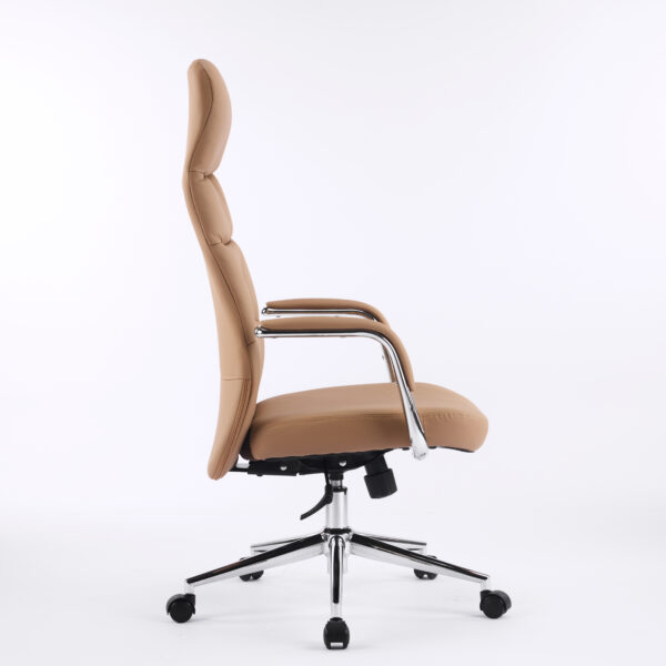 Regno High-Back Executive Chair with Bent Plywood Back, 3-Layer Cushion & Synchro Multi-Locking Mechanism 3 yers warranty (Colour Tan)