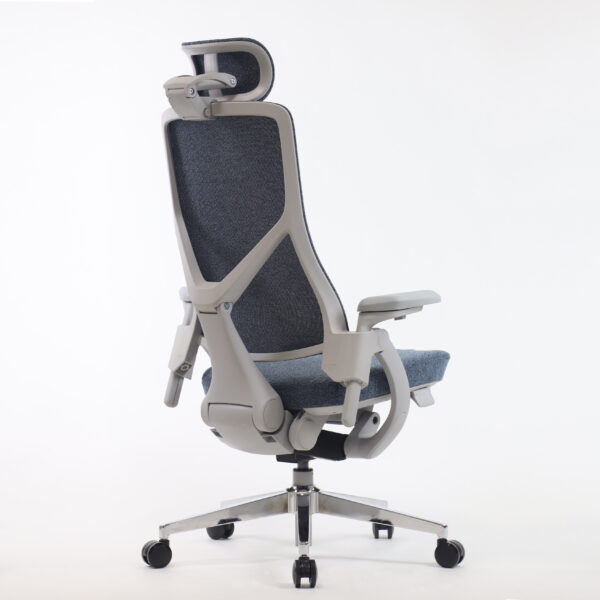 PostureMax SmartFit Ergonomic Office Chair with Headrest & 3D Armrests, with Gravity Back System & Synchro Mechanism (BLUE CUSHION )6