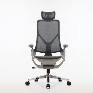 PostureMax SmartFit Mesh High Back Ergonomic Office Chair with Headrest & 3D Armrests, with Gravity Back System & Synchro Mechanism (GREY MESH )
