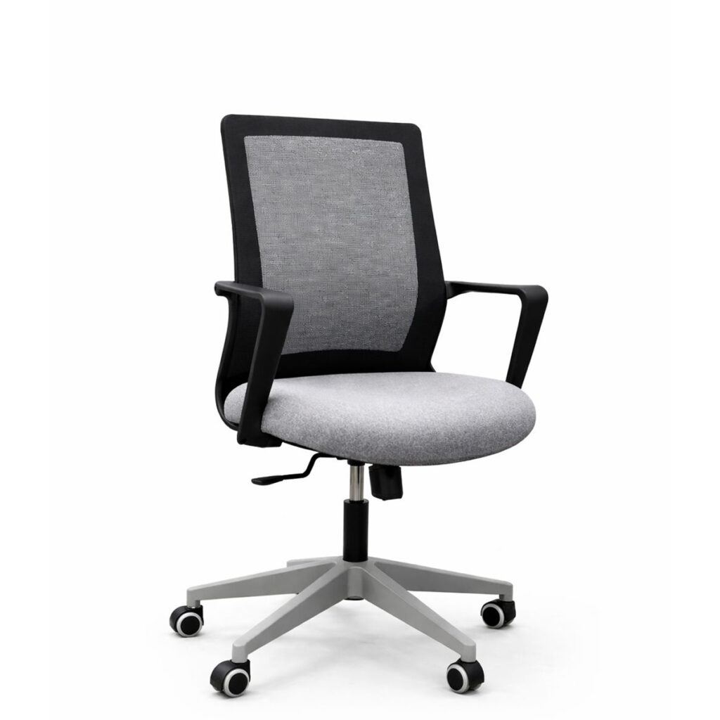 Ditto Medium Back Mesh Ergonomic Chair – Black Frame with Premium Grey Seat Fabric 7 Years warranty