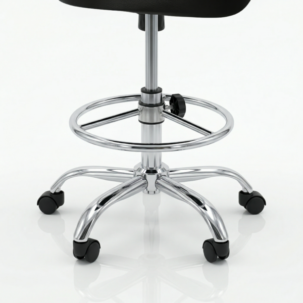UltraCore LabPro 360-degree rotating laboratory stool with smooth-gliding nylon casters for easy mobility.
