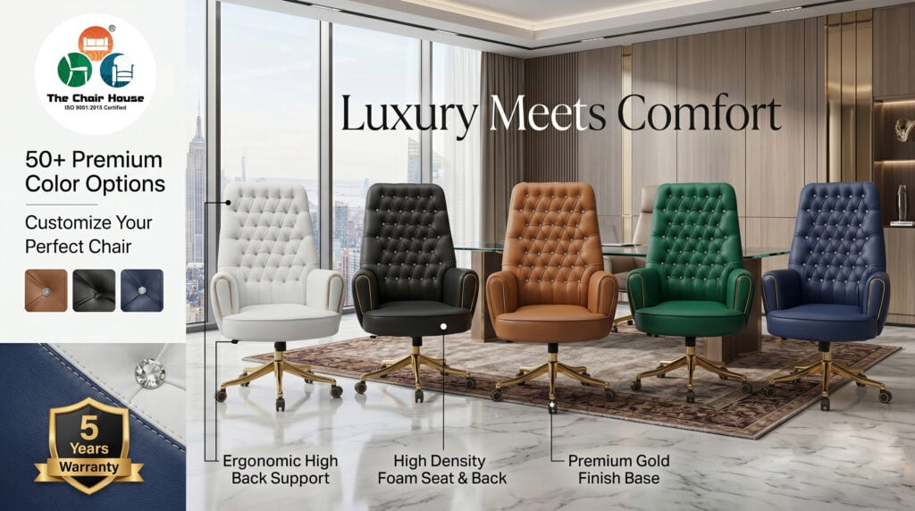LEGACY High-Back Luxury Executive Chair High-Density Ergonomic Foam Custom Color Bespoke Series 5-Year Warranty 11 LEGACY High Back Luxury Executive Chair Custom Colors High Density Foam 200kg Capacity Made in India