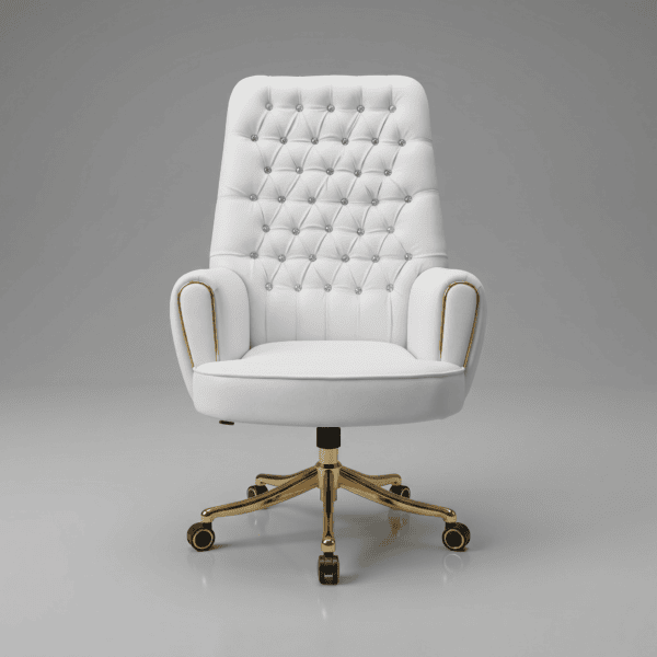 LEGACY High-Back Luxury Executive Chair High-Density Ergonomic Foam Custom Color Bespoke Series 5-Year Warranty 6 Two customizable high-back office chairs: One in Royal Navy Blue leather with silver base, the other in Midnight Black with matte black base, side-by-side.