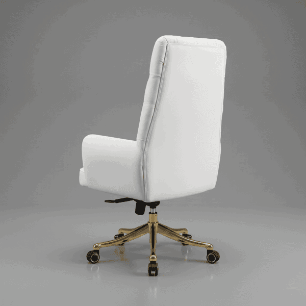 LEGACY High-Back Luxury Executive Chair High-Density Ergonomic Foam Custom Color Bespoke Series 5-Year Warranty 10 A technical cutaway of an executive chair showing high-density cold-cured foam layers over a solid wooden frame, next to a 200kg capacity icon and gold-plated base.