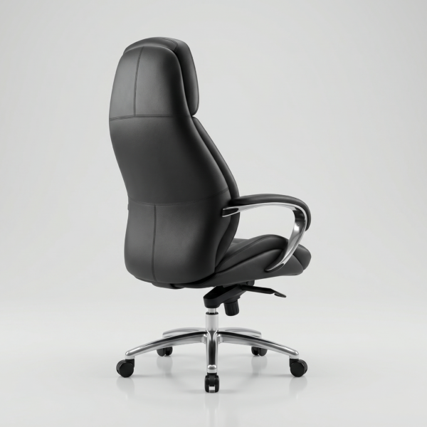 Ergonomic multi-position tilt lock mechanism for customized reclining on the LUXORA executive chair.