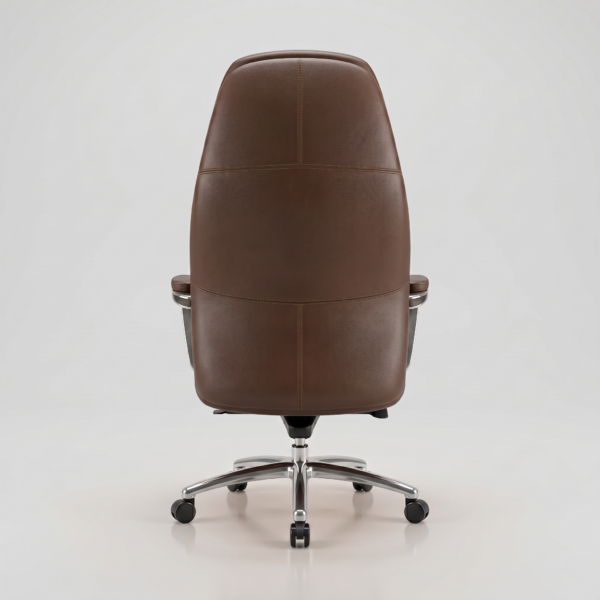 Close-up of the LUXORA office chair reinforced aluminum base and 60mm silent castor wheels.