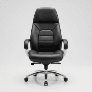 LUXORA High Back Ergonomic Executive Office Chair in Smart Black with Aluminum Base.