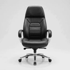 LUXORA High Back Ergonomic Executive Office Chair in Smart Black with Aluminum Base.