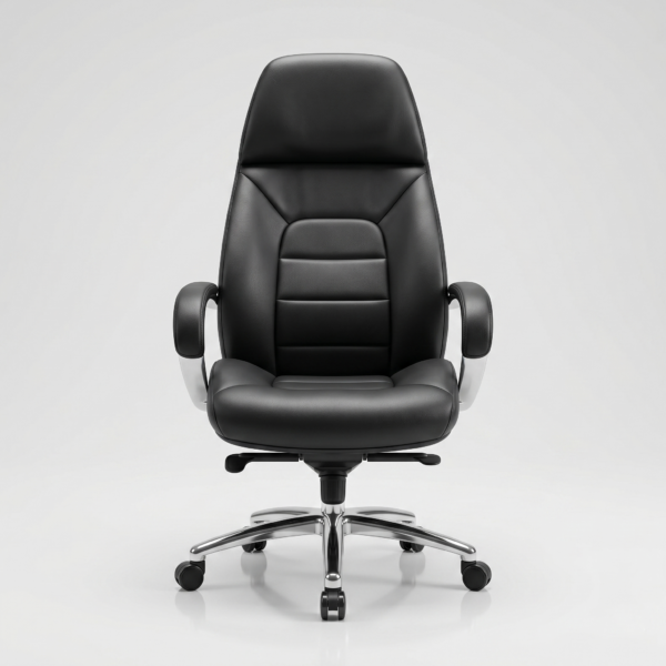 LUXORA High Back Ergonomic Executive Office Chair in Smart Black with Aluminum Base.