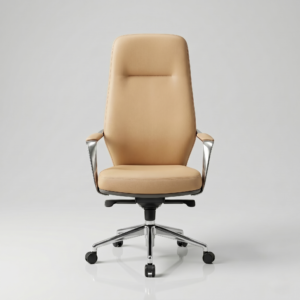 Siena Executive High-Back Office Chair | Sleek Ergonomic Design | Class 4 Hydraulic, Aluminium Base & Multi-Position Lock | 50+ Custom Colors | 5-Year Warranty (Tan Color)