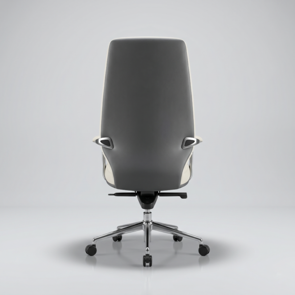 Siena Executive High-Back Office Chair | Sleek Ergonomic Design | Class 4 Hydraulic, Aluminium Base & Multi-Position Lock | 50+ Custom Colors | 5-Year Warranty (Dual-Tone Beige & Dark Gray) 11 Heavy duty aluminium base of Siena executive chair featuring Class 4 hydraulic piston and 60mm smooth-rolling caster wheels.